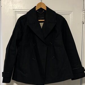 Banana Republic Black Cotton Trench Coat